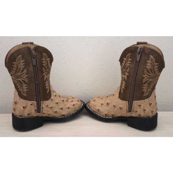 Roper 09-017-1224-3500 Toddler Kids Sz 6M Tan PU Leather Jed Cowboy Boots - Picture 12 of 16